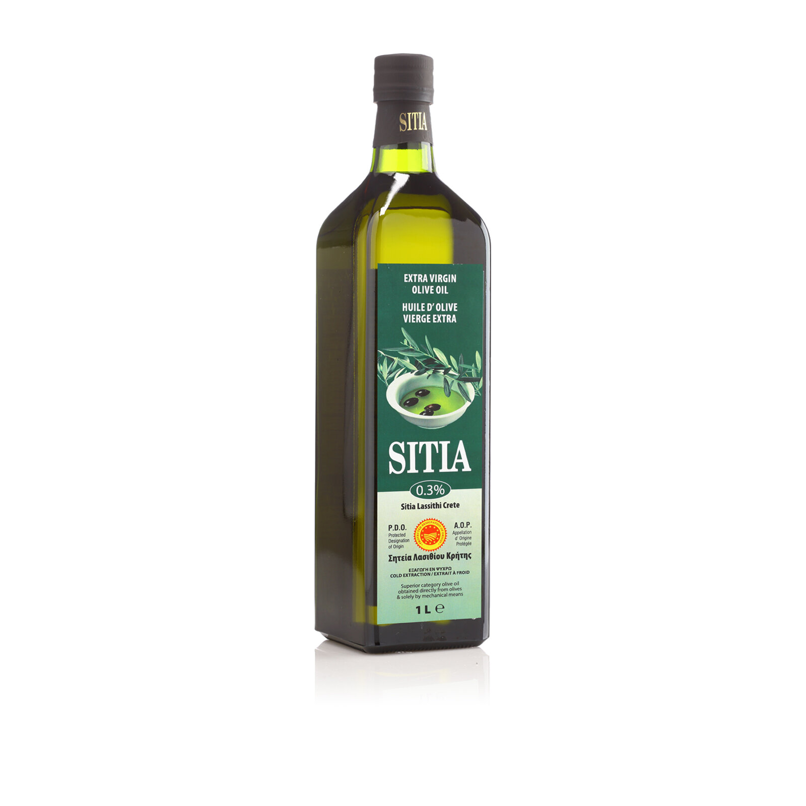Оливковое масло Sitia PDO, Extra Virgin, нерафинированное, кислотность 0,3%, 1 литр , Греция