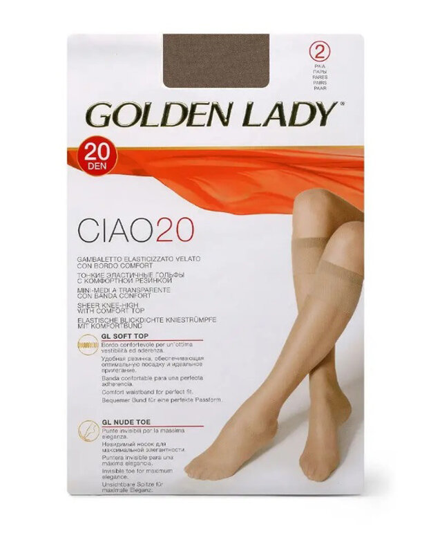 Гольфы Golden Lady, 3 уп., размер unica, melon