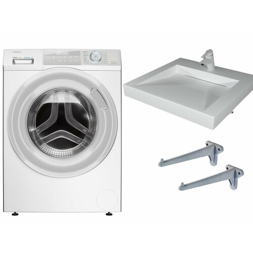 Стиральная машина с паром Haier HW60-BP12929B с раковиной Берта 55 над стиральной машиной 5485000₽