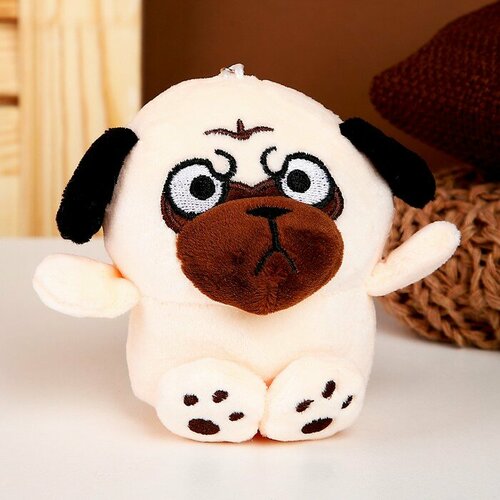 Мягкая игрушка Мопс на брелоке 10 см 572₽