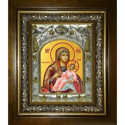 Икона Божьей Матери Козельщанская, 14x18 см, в деревянном киоте 20х24 см, арт вк-3086