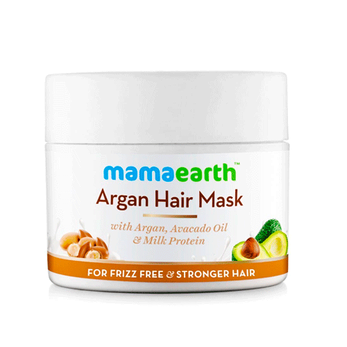 Аргановая маска c авокадо и молочным протеином для непослушных и вьющихся волос Argan Hair Mask 250 мл. MamaEarth