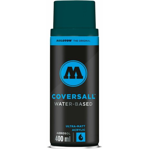 Аэрозольная акриловая краска для граффити и дизайна Molotow Coversall Water Based #156 / 358156 turquoise dark