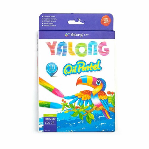Yalong Пастель масляная Yalong Toucan, 18 цветов, шестигранная, картонная упаковка с европодвесом