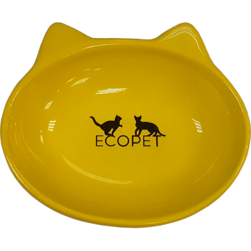 Миска керамическая ECOPET овальная желтая 190 мл