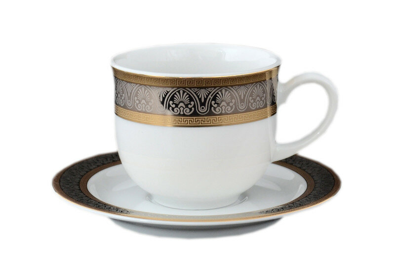 фото Кофейная пара 110 мл 1 шт высокая Thun "Опал /Платина с золотом" / 245755