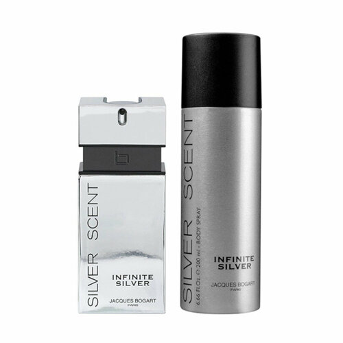 Jacques Bogart Silver Scent Infinite Silver набор туалетная вода + спрей для тела 100 + 200 мл для мужчин bogart silver scent intense туалетная вода аромат мужской 100 мл