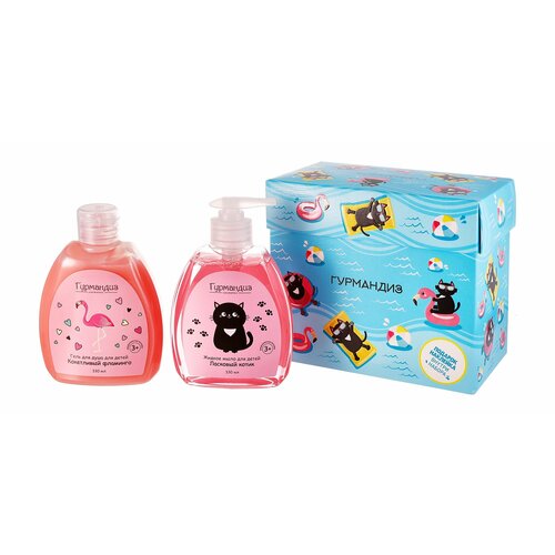 Детский набор 2023 Жидкое мыло Ласковый Котик Гель для душа Кокетливый Фламинго 516₽