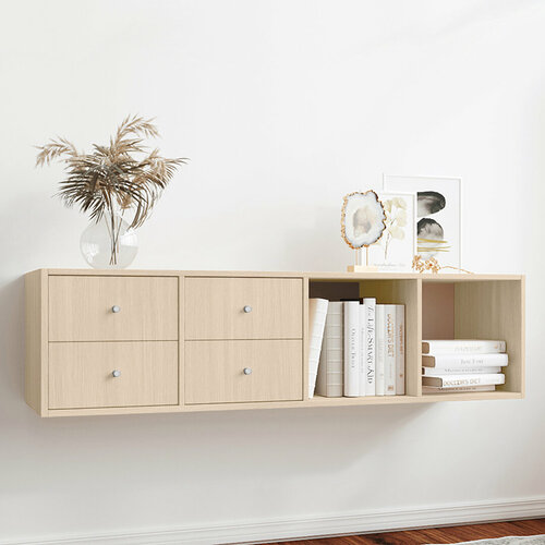 Комод Фиеста корпус Тумба навесная Билли 4ящ. FS дуб молочный Икеа (IKEA)