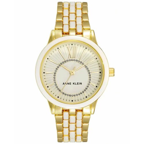 фото Наручные часы anne klein metals 3924wtgb, белый, золотой