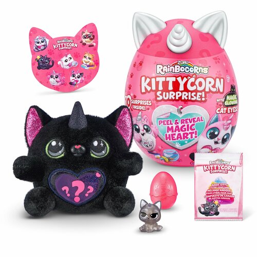 Игровой набор Rainbocorns сюрприз в яйце Kittycorn Surprise плюшевый котенок, мини питомец, наклейки, слайм, в ассортименте