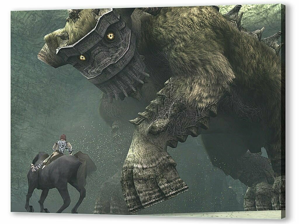 Плакат постер на холсте Shadow Of The Colossus. Размер 21 х 30 см