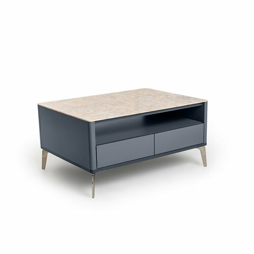 Журнальный стол цвет корпуса темно-серый soft touch, цвет топа желтый песок, (Габариты: 950 x 700 x 490 mm)