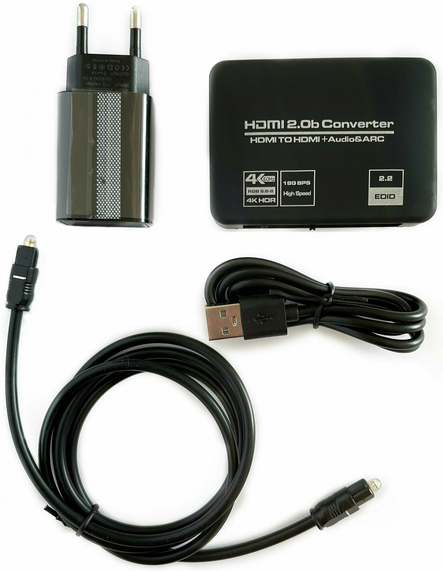 Конвертер-извлекатель звука из HDMI 2.0b Audio Extractor toslink, 3,5 jack aux, 2.0, 5.1