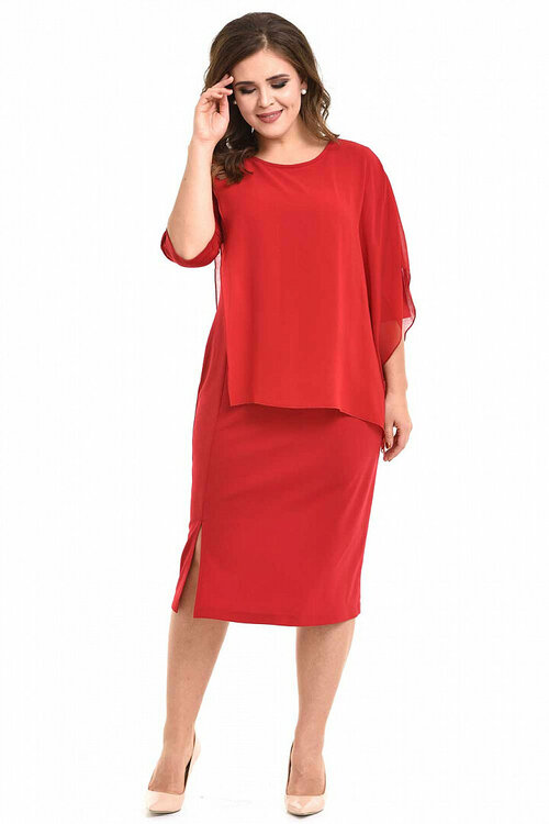 Платье SVESTA, размер 64, красный