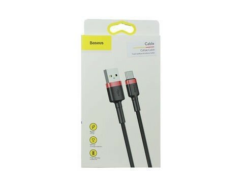 Usb Кабель-зарядка TYPE-C Baseus Cafule 2A 2м (CATKLF-C91) чёрно-красный