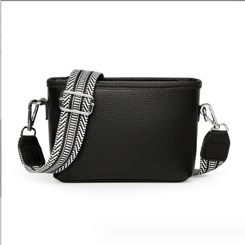 фото Сумка кросс-боди , фактура зернистая, черный гамбино