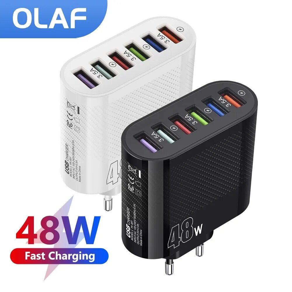 Зарядное устройство Olaf Quick Charge 6 x USB-A 48W Белый