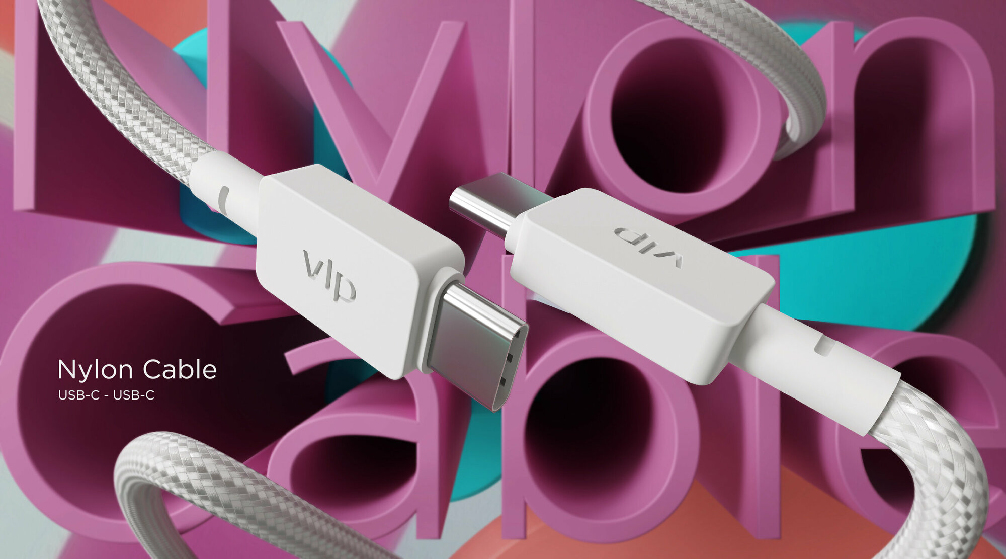 Кабель VLP Nylon Cable USB-C 1,2 м белый - фото №8