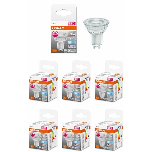 3штуп Лампа LED Софит 47Вт 220-240V GU10 PAR16 350Лм 2700К Угол 36 град D-50mm L-54mm Диммируемая Свет Теплый белый OSRAM уп 3шт 7406₽