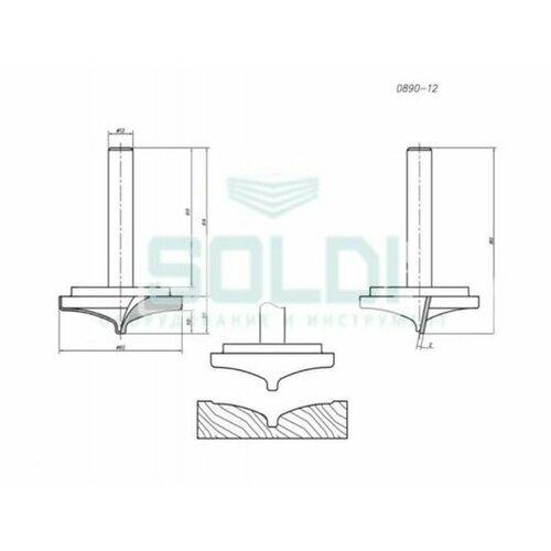 Фреза 00890-12 d 12mm TCT