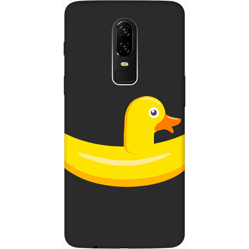 Матовый Soft Touch силиконовый чехол на OnePlus 6, ВанПлюс 6 с 3D принтом Duck Swim Ring черный матовый soft touch силиконовый чехол на oneplus 6 ванплюс 6 с 3d принтом i w черный