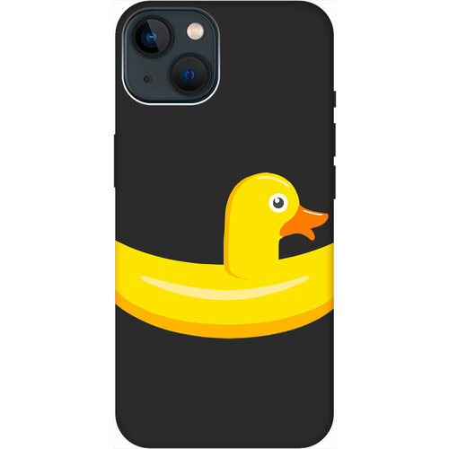 Силиконовый чехол на Apple iPhone 13 / Эпл Айфон 13 с рисунком Duck Swim Ring Soft Touch черный силиконовый чехол на apple iphone 11 эпл айфон 11 с рисунком duck swim ring soft touch черный