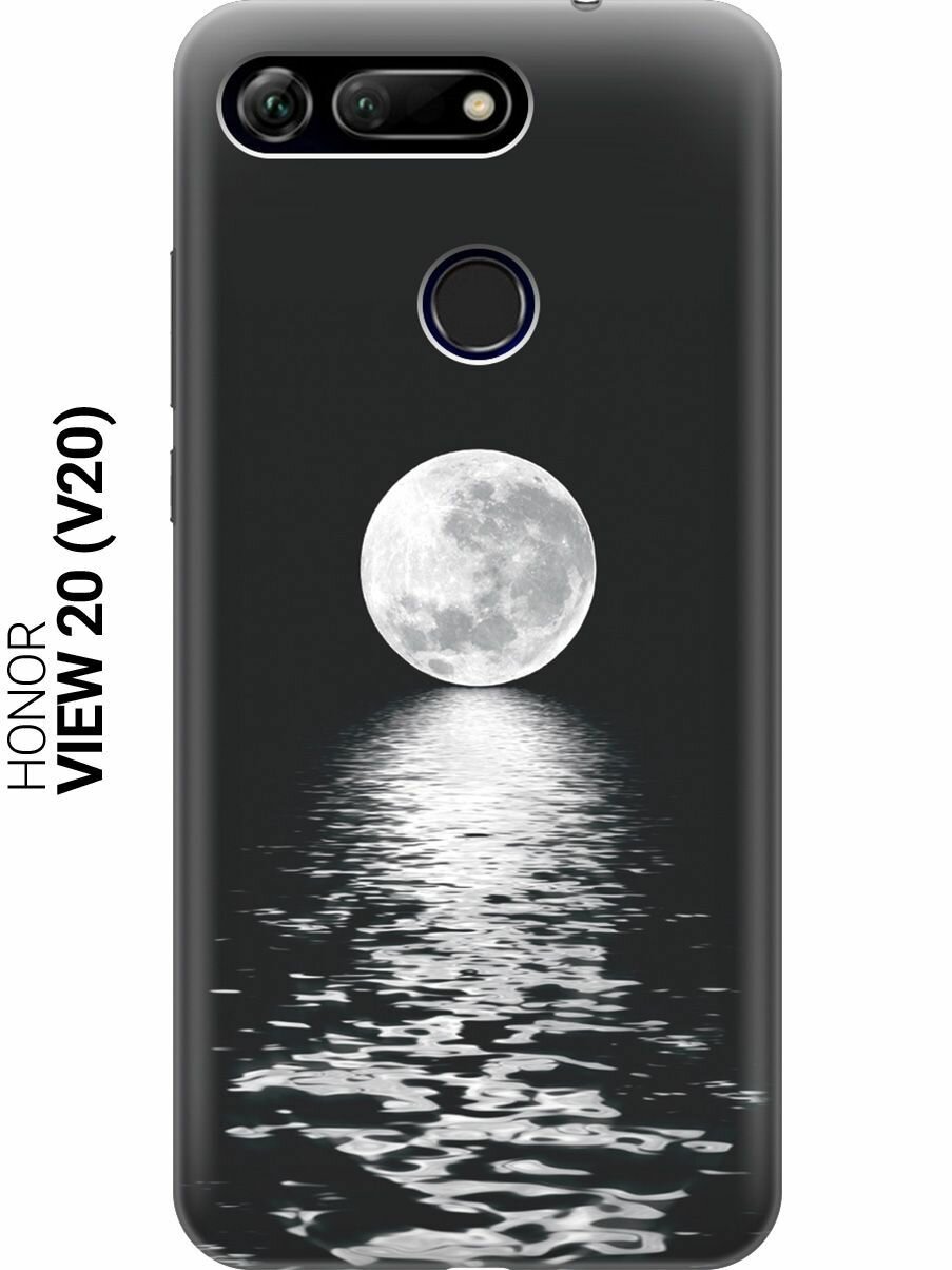 Силиконовый чехол на Honor View 20 (V20), Хонор Вив 20 с принтом "Луна над морем"