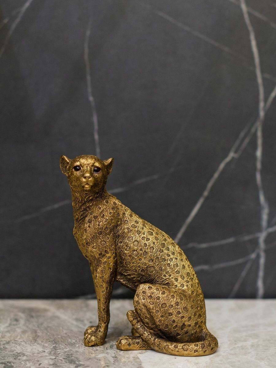 фото Статуэтка Пантера Casaentera CE04-76882 медный 130х90х155