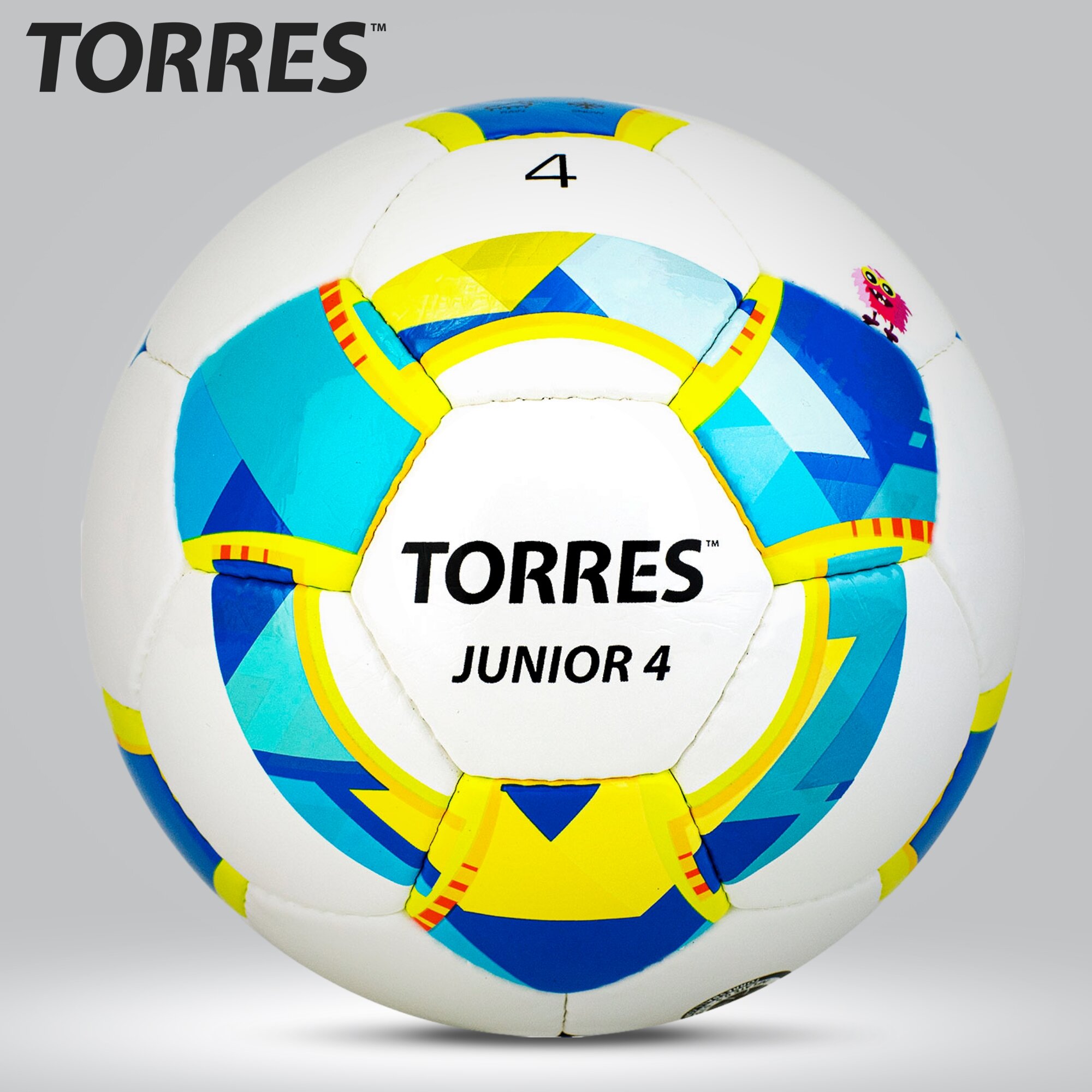 Мяч футб. Torres Junior-4 р.4 для газона 410гр белый/желтый (F320234) - фото №1