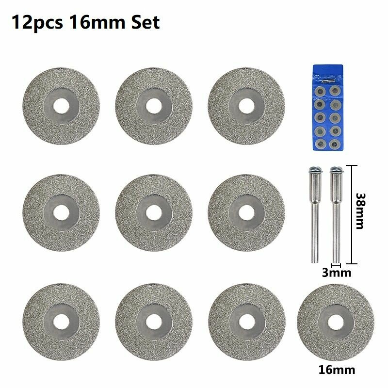 фото Диски алмазные отрезные для гравера 35 мм. 10 шт и 2 дискодержателя