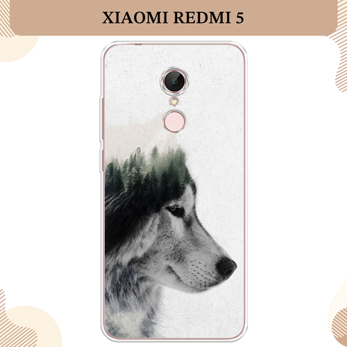 Силиконовый чехол Волк лес на Xiaomi Redmi 5 / Сяоми Редми 5 пластиковый чехол лес в сумерках на xiaomi redmi 5 сяоми редми 5