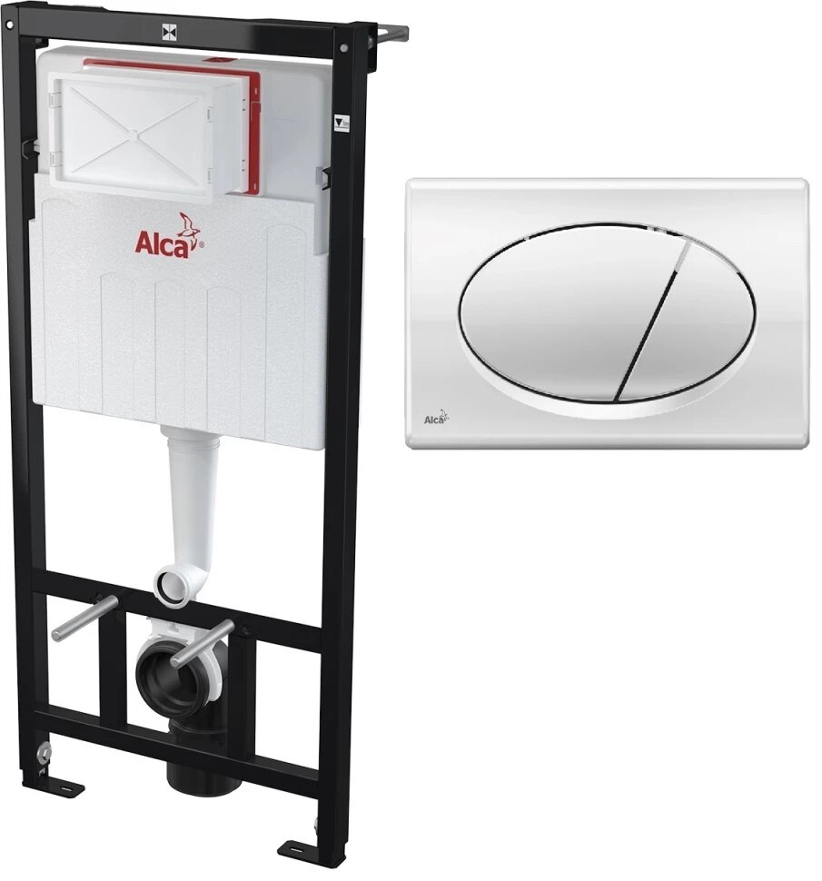 Инсталляция для унитаза AlcaPlast Sadromodul AM101/1120-3:1 RU M71-0001 с кнопкой смыва хром