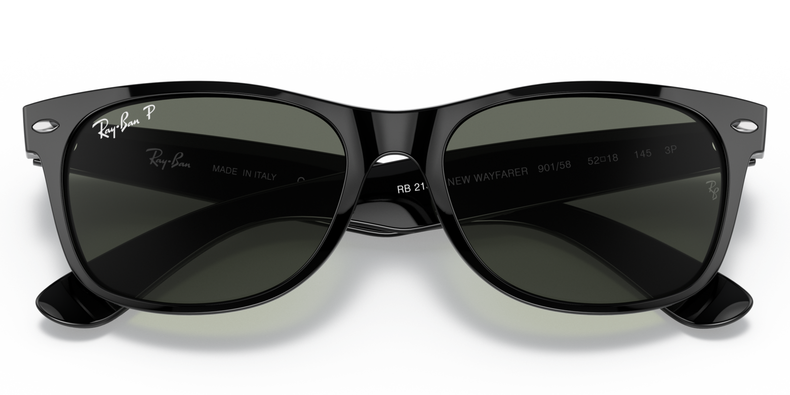 фото Солнцезащитные очки Ray-Ban New Wayfarer Classic Polarized чёрный , Размер 55mm