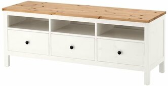 Тумба под ТВ Хемнэс Hemnes/ Кымор, белый/светло-коричневый, 183х47см