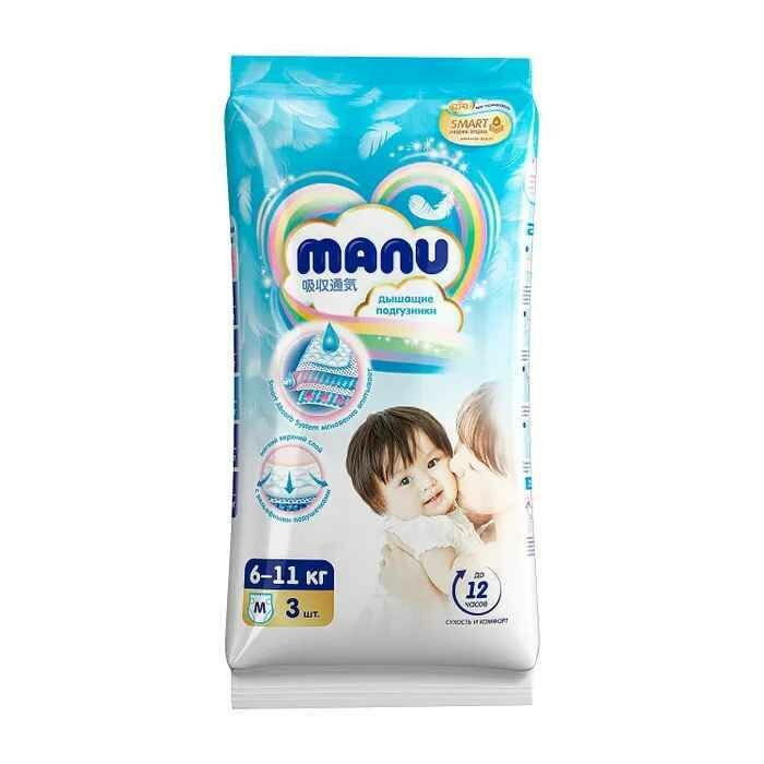 Подгузники-трусики Manu M 6-11 кг 3 шт