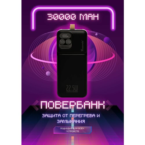 Внешний аккумулятор повербанк 30000 мач Power Bank 30000 mah 334000₽