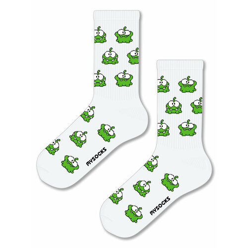 Носки MySocks, размер 36-43, белый kawaii stress reliever rope game rubber frog dolls kawaii cut the rope om nom candy gulping monster action fidget toy kids toy