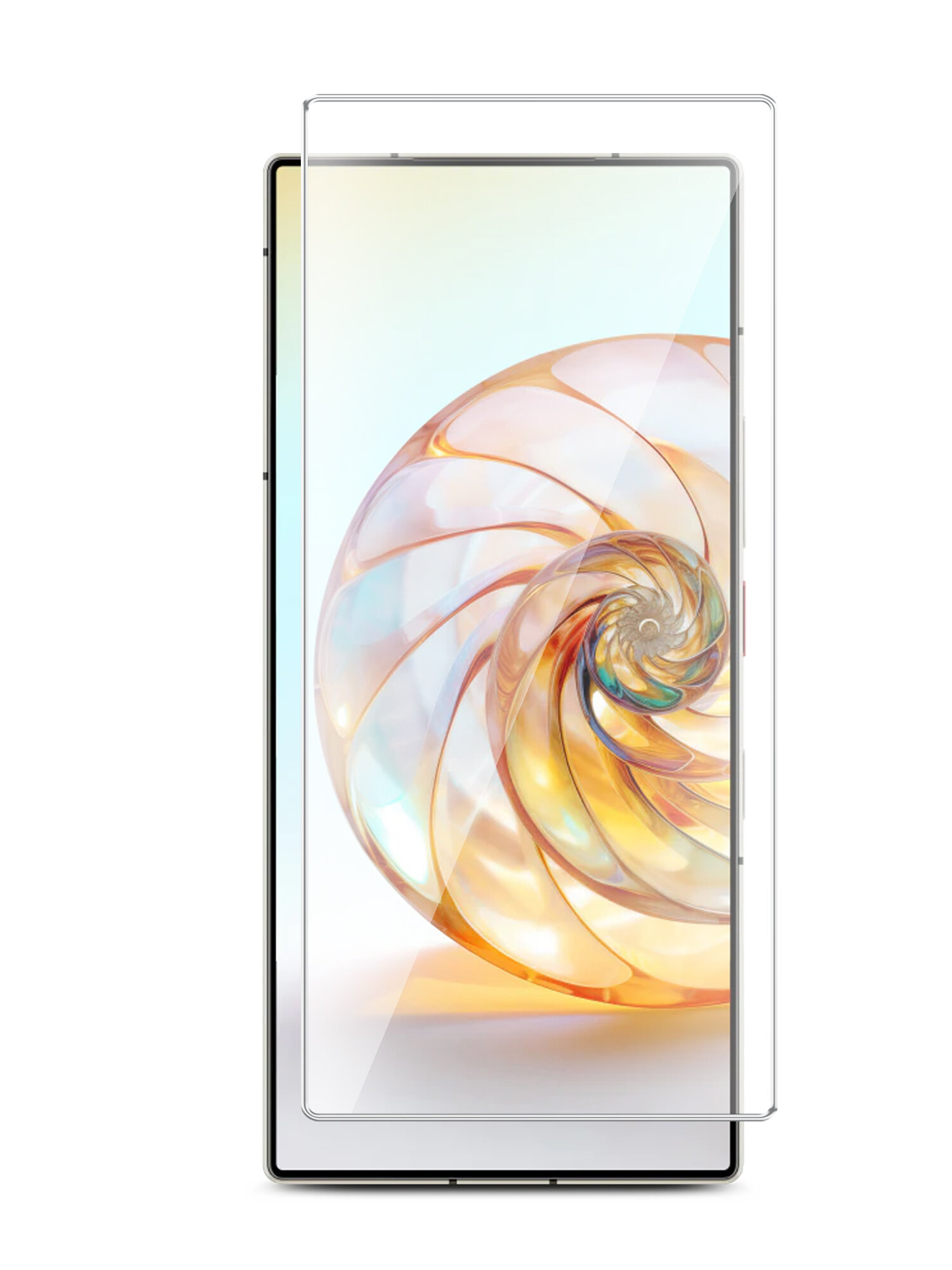 Защитное стекло для ZTE Nubia Z60 Ultra (ЗТЕ Нубиа З60 Ультра) на Экран, (гибридное: пленка+стекловолокно), прозрачное силиконовая клеевая основа тонкое Hybrid Glass, Miuko