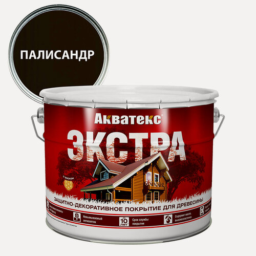 Изображение товара Защитно-декоративное покрытие для дерева акватекс экстра алкидное, полуглянцевое, палисандр 9л