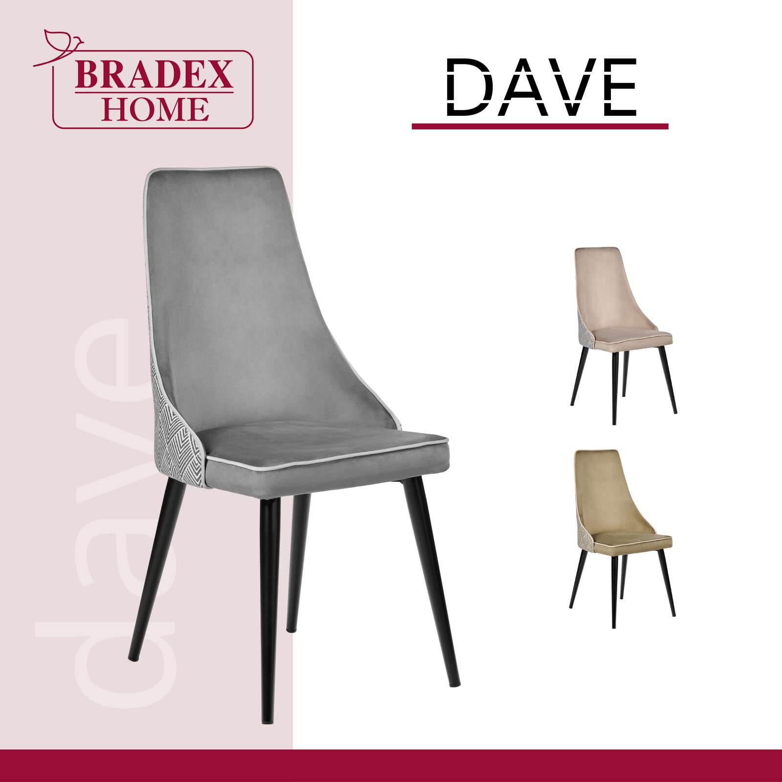 Стул для дома Dave серый / Стулья для кухни / Кухонные стулья со спинкой / Стул кресло / Кресло на балкон / Стулья для гостиной / Мебель лофт