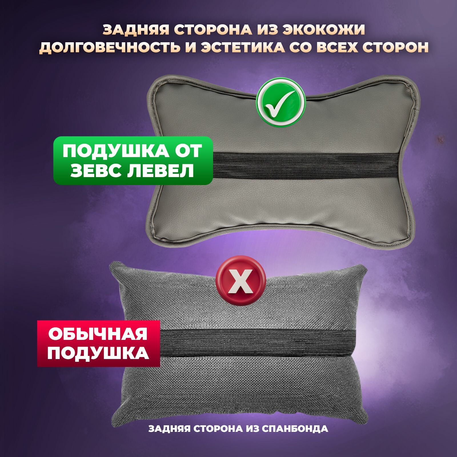 Автомобильные Подушки И Подголовники Xiaomi Подушка автомобильная на подголовник для шеи дорожная из экокожи