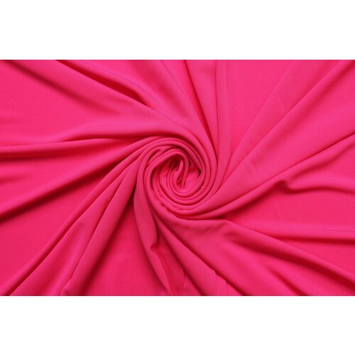 Ткань Трикотаж-креп стрейч ярко-розовый, ш140см, 0,5 м