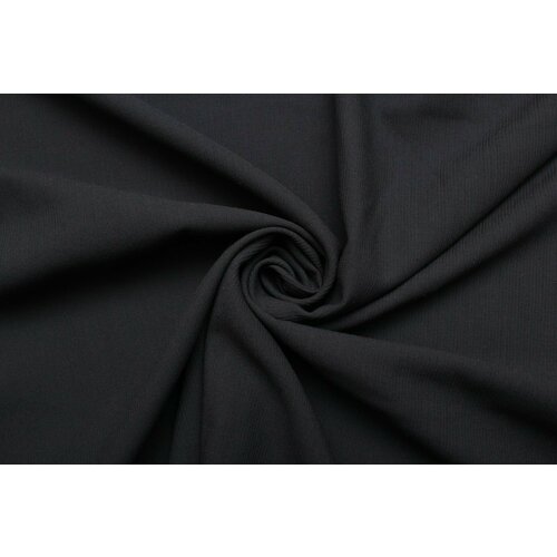 Ткань Шерсть-вуаль жаккард Armani тёмно-синяя в жаккардовую узкую полоску, ш146см, 0,5 м ткань шерсть плательно костюмной группы тёмно синего цвета в белую полоску италия