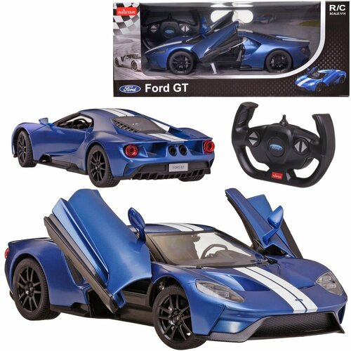 Машина р/у 1:14 Ford GT 2,4G, цвет синий, фары светятся, двери открываются в ручную, 32.8х15.5х7.8 RASTAR 78100BL