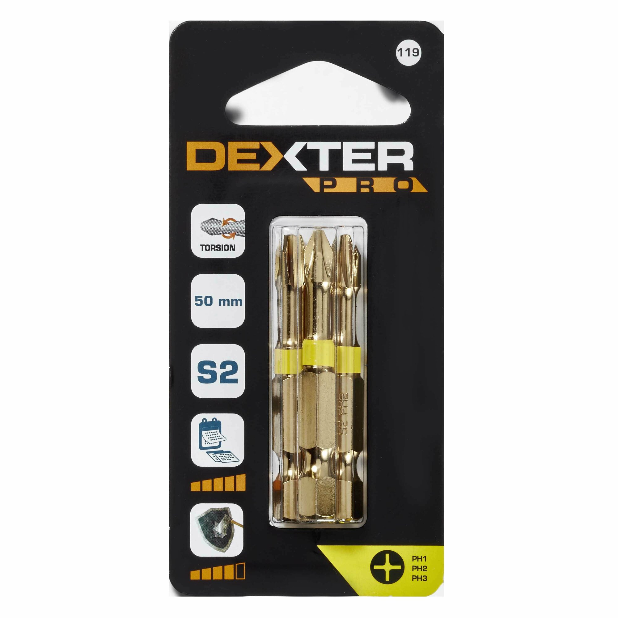 Набор бит Dexter Pro, PH, 50 мм, 3 шт. - фото №1