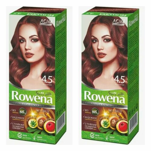 Краска для волос Rowena Soft Silk тон 4.5 махагон, без аммиака, 115 мл, 2 шт. краска для волос rowena soft silk тон 9 3 жемчужный блонд без аммиака 115 мл 2 шт