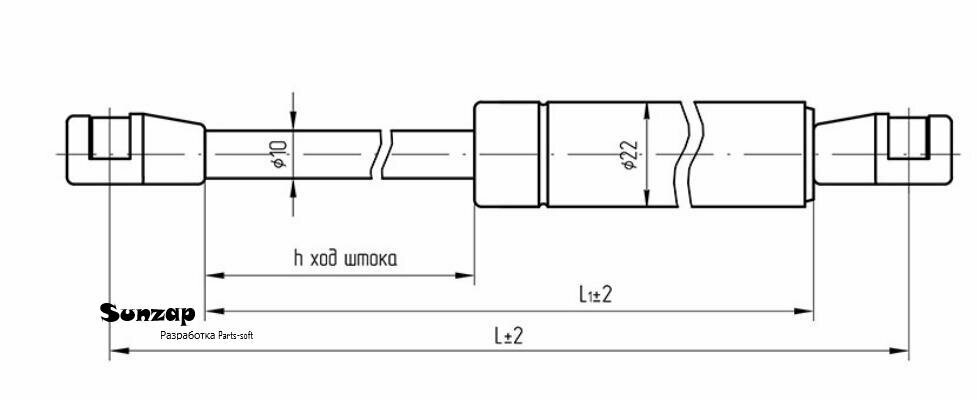 BELCARD 11.8407010-10 Амортизатор ВАЗ, УАЗ-3160 капота (пружина газовая) (аналог 11.6308010) гзаа