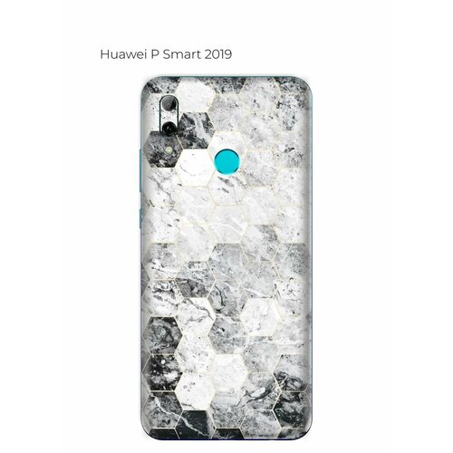 пленка защитная гидрогелевая krutoff для huawei p smart 2019 задняя сторона камуфляж синий Гидрогелевая пленка на Huawei P Smart 2019 на заднюю панель