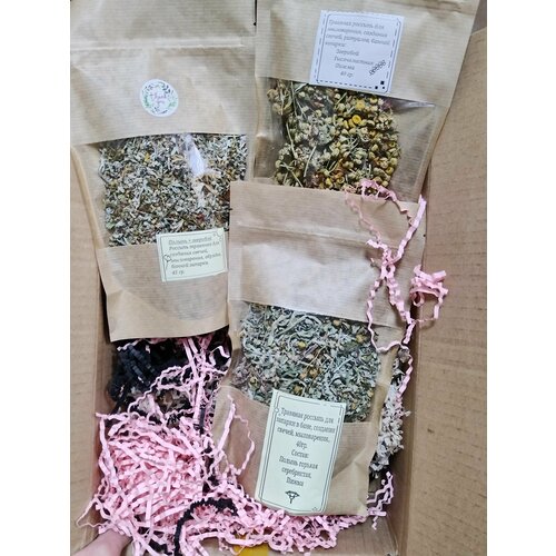 Травы для банной запарки. Набор подарочный из 3 шт.